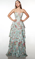 Alyce Paris 62066 - Strapless Floral Tiered A Line Gown - back view
