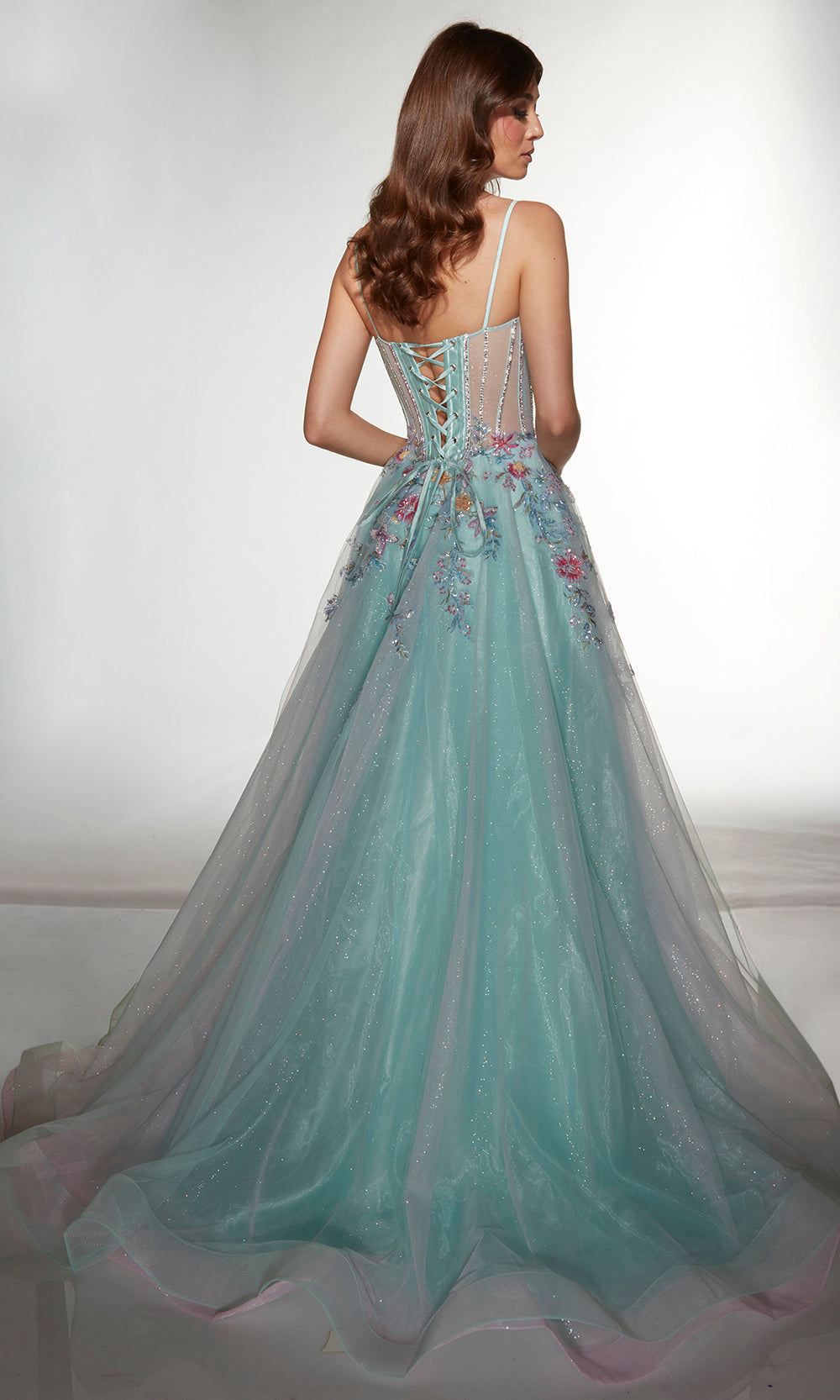 Alyce Paris 62068 - Floral Corset Ball Gown - detail view