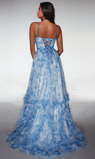 Alyce Paris 62078 - Tiered Ruffle Gown with Crossover Bodice - detail view