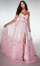 Alyce Paris 62078 - Tiered Ruffle Gown with Crossover Bodice - view 7