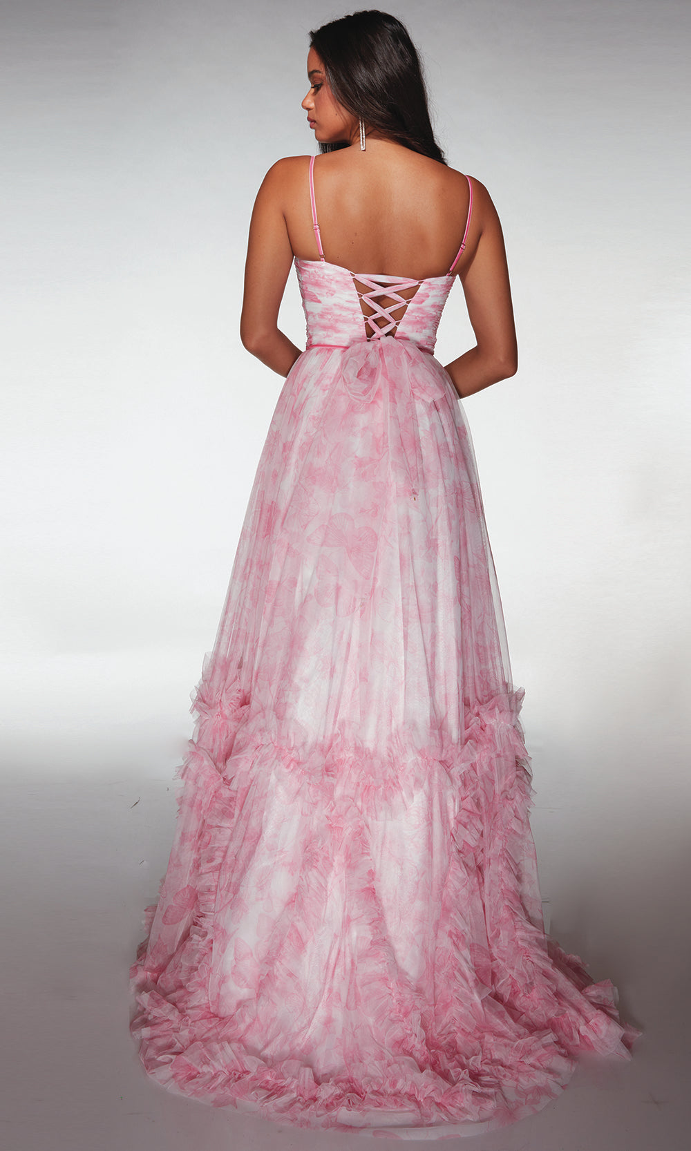 Alyce Paris 62078 - Tiered Ruffle Gown with Crossover Bodice - view 6