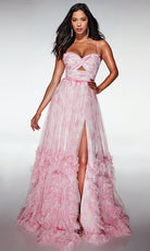 Alyce Paris 62078 - Tiered Ruffle Gown with Crossover Bodice - view 5