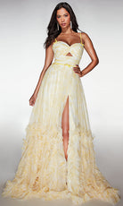 Alyce Paris 62078 - Tiered Ruffle Gown with Crossover Bodice - designer ball gown at Silhouette Dresses