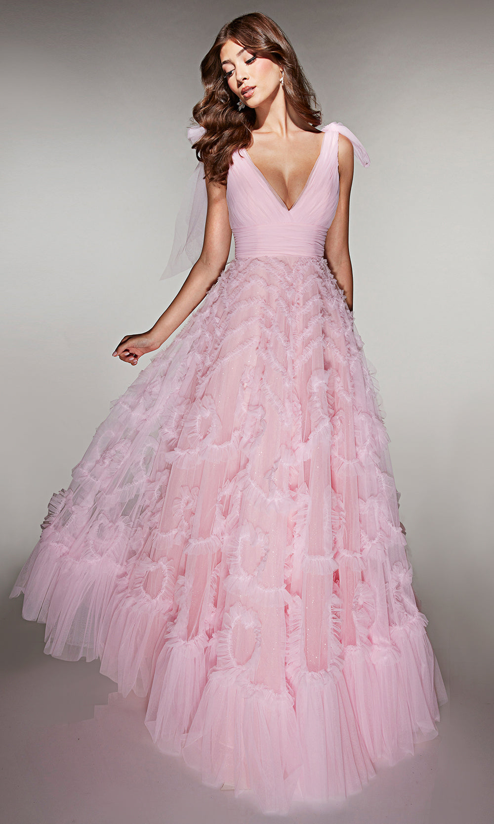 Alyce Paris 62079 - Textured Tulle A-Line Gown - view 5