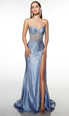 Alyce Paris 62082 - Strapless Sequin Corset Satin Gown - designer prom dress at Silhouette Dresses