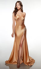 Alyce Paris 62084 - Strapless Corset Gown with Slit - back view