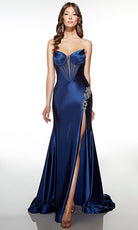 Alyce Paris 62084 - Strapless Corset Gown with Slit - view 5
