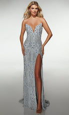 Alyce Paris 62086 - Beaded Strapless Slit Gown - back view