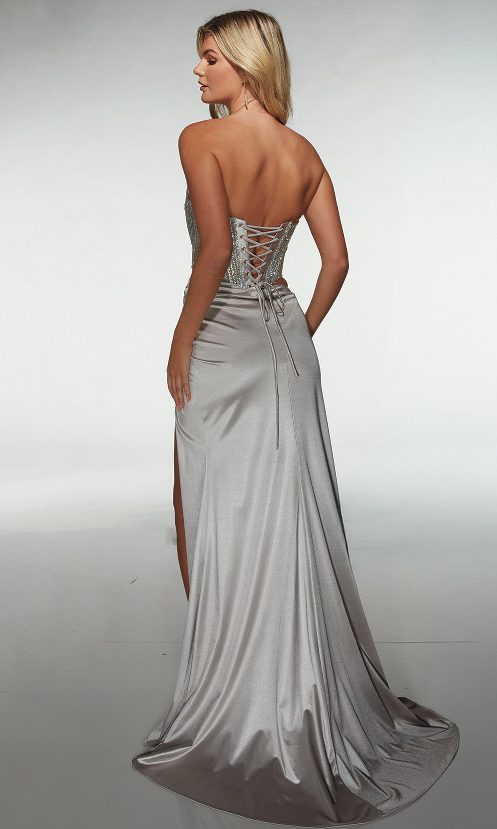 Alyce Paris 62087 - Strapless Beaded Corset Gown - detail view
