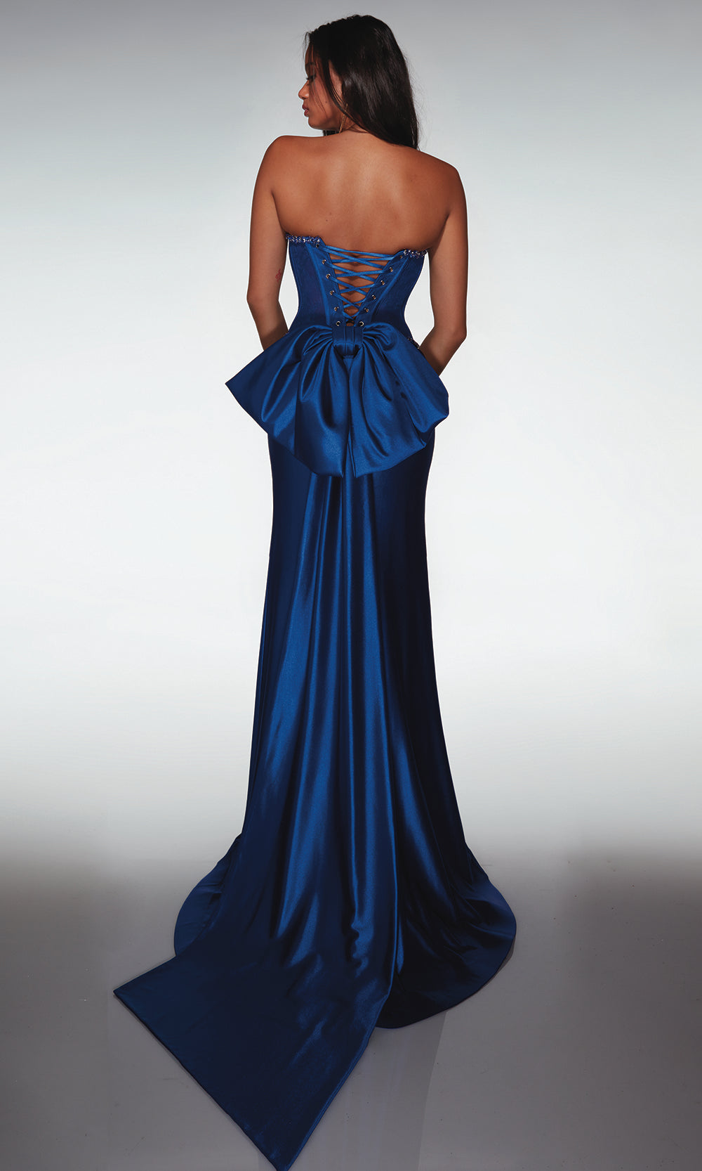 Alyce Paris 62089 - Embellished Corset Gown with Slit - view 7