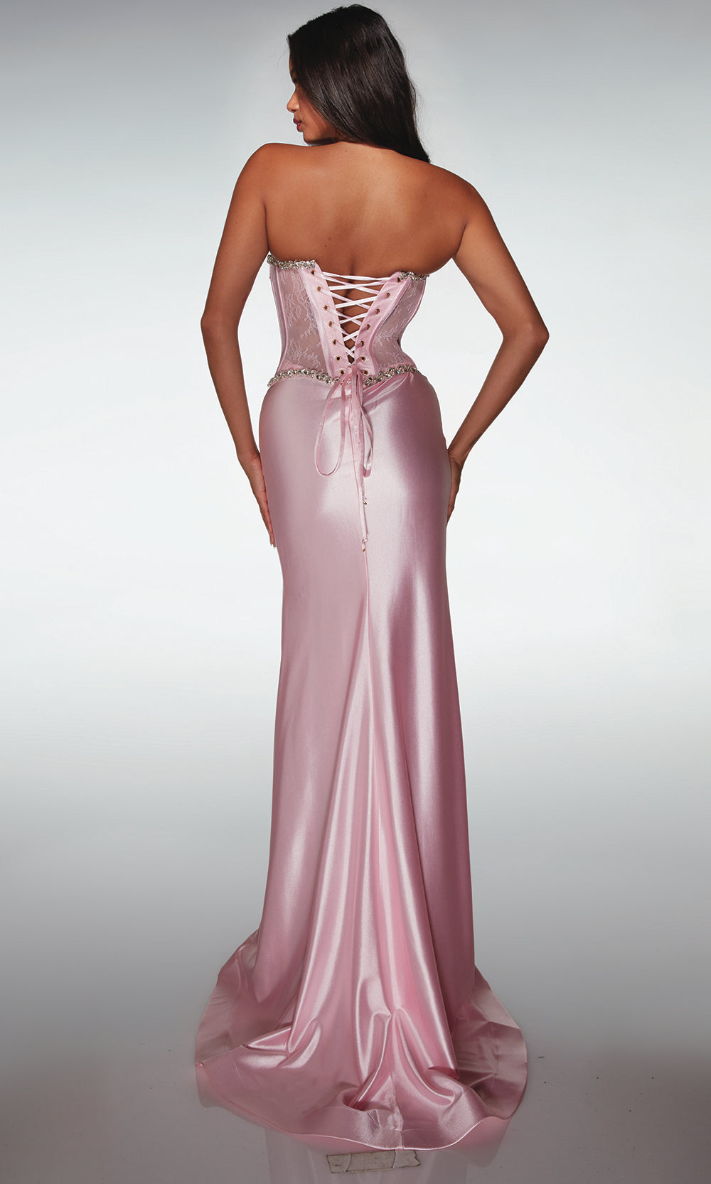 Alyce Paris 62089 - Embellished Corset Gown with Slit - view 4