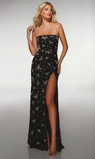 Alyce Paris 62098 - Strapless Embellished Gown with Slit - back view