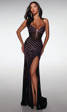 Alyce Paris 62100 - Beaded Corset Gown with Slit - designer prom dress at Silhouette Dresses