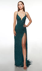 Alyce Paris 62102 - Beaded Fringe Fitted Gown - designer prom dress at Silhouette Dresses