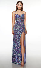 Alyce Paris 62103 - Beaded Illusion Slit Gown - designer prom dress at Silhouette Dresses