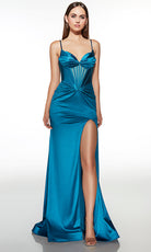 Alyce Paris 62104 - Sleek Satin Gown with Structured Bodice - designer prom dress at Silhouette Dresses