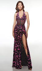 Alyce Paris 62116 - Halter Gown with Sheer Bodice & Slit - designer prom dress at Silhouette Dresses