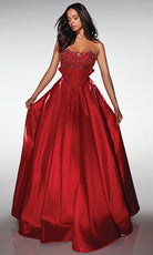 Alyce Paris 62134 - Strapless Ball Gown with Beaded Corset - designer ball gown at Silhouette Dresses