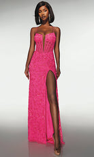Alyce Paris 62139 - Floral Beaded Lace Up Gown - designer prom dress at Silhouette Dresses