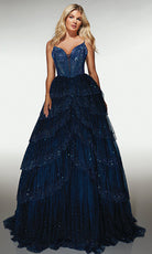 Alyce Paris 62146 - Glitter Tiered Ball Gown - back view