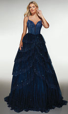 Alyce Paris 62146 - Glitter Tiered Ball Gown - designer prom dress at Silhouette Dresses
