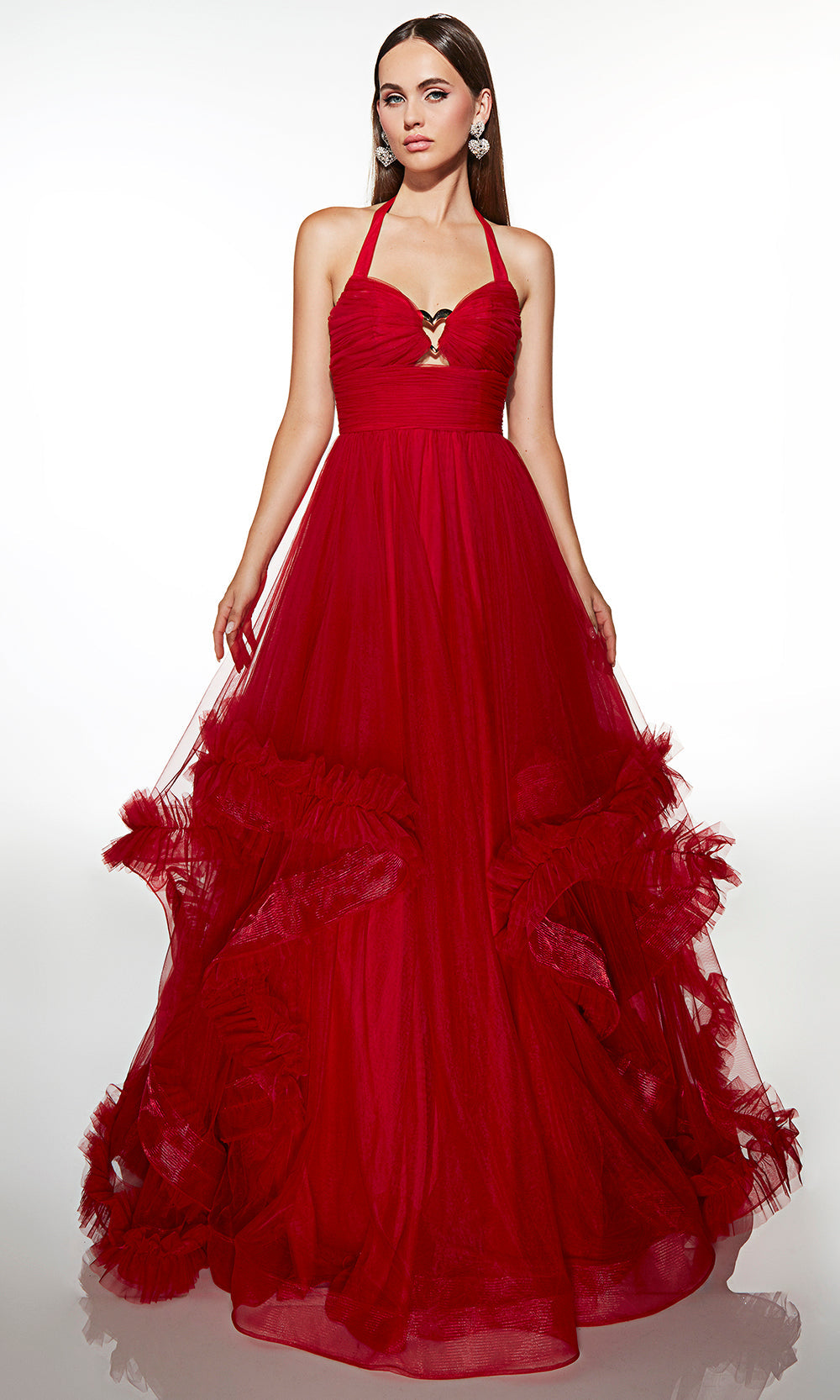Alyce Paris 62151 - Halter Tulle Ball Gown with Ruffle Skirt - designer prom dress at Silhouette Dresses