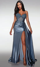 Alyce Paris 62160 - Stretch Satin Corset Evening Gown - designer prom dress at Silhouette Dresses