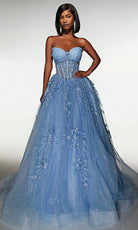 Alyce Paris 62163 - Glitter Corset Ball Gown with Applique - designer prom dress at Silhouette Dresses
