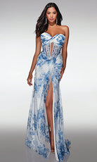 Alyce Paris 62176 - Corset Slit Printed Evening Gown - designer prom dress at Silhouette Dresses