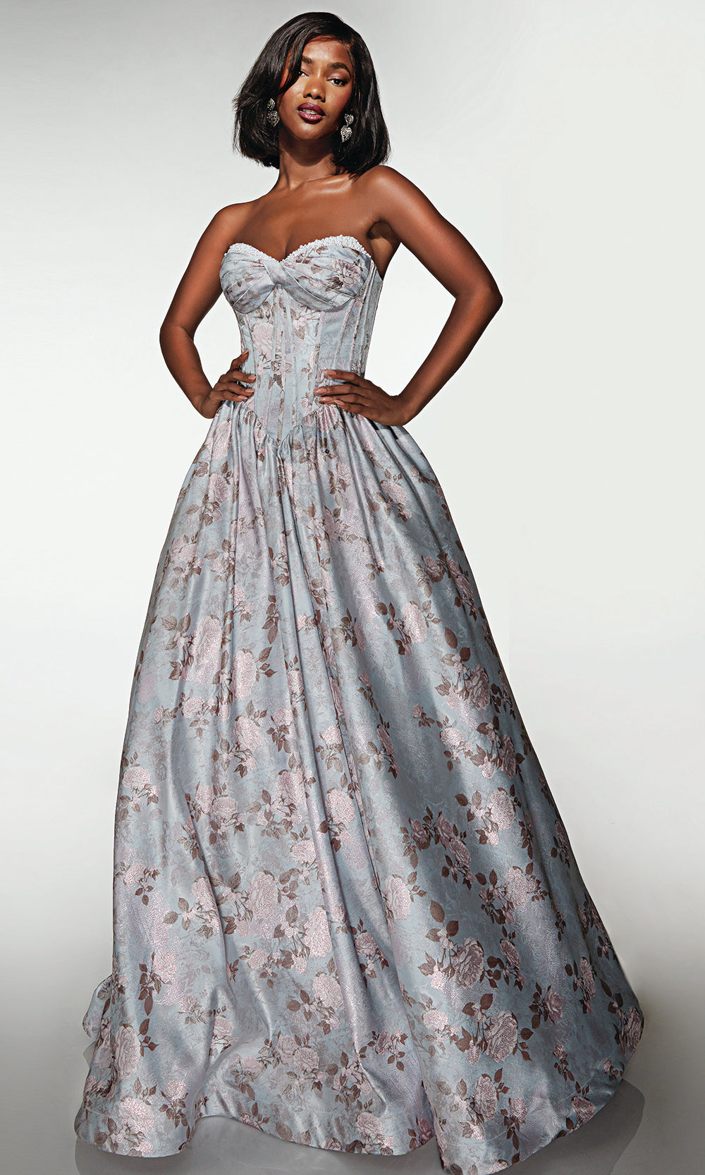 Alyce Paris 62181 - Floral Jacquard Ballgown - designer prom dress at Silhouette Dresses