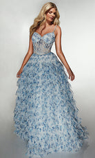 Alyce Paris 62182 - Floral Ruffle Ballgown with Beaded Bodice - designer prom dress at Silhouette Dresses