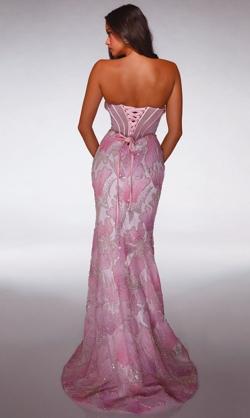 Alyce Paris 62187 - Beaded Corset Mermaid Gown - detail view