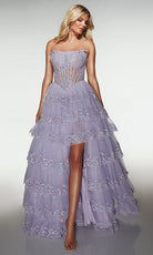 Alyce Paris 62191 - Tiered Ball Gown with Beaded Corset - view 4