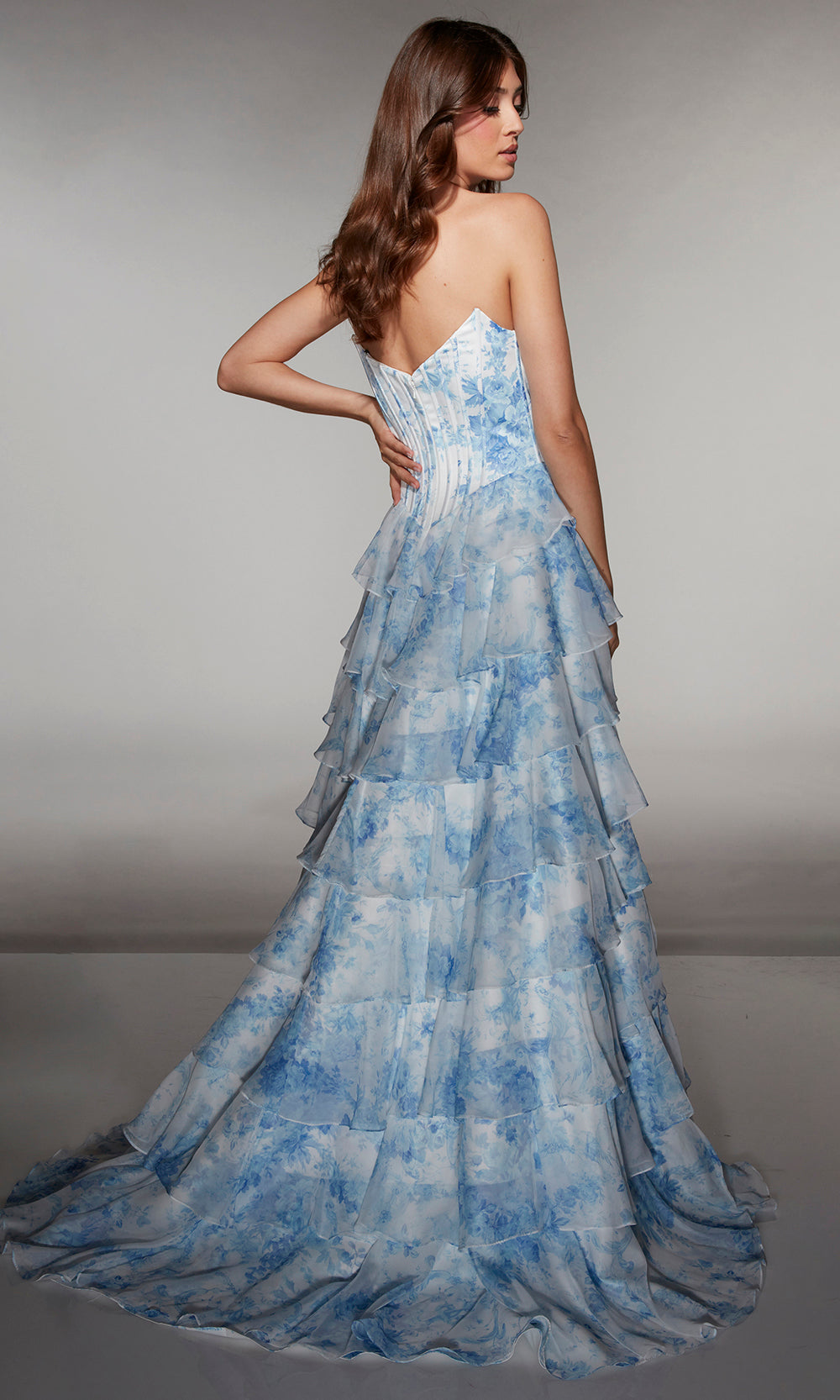 Alyce Paris 62192 - Strapless Corset Gown with Ruffle Skirt - view 5