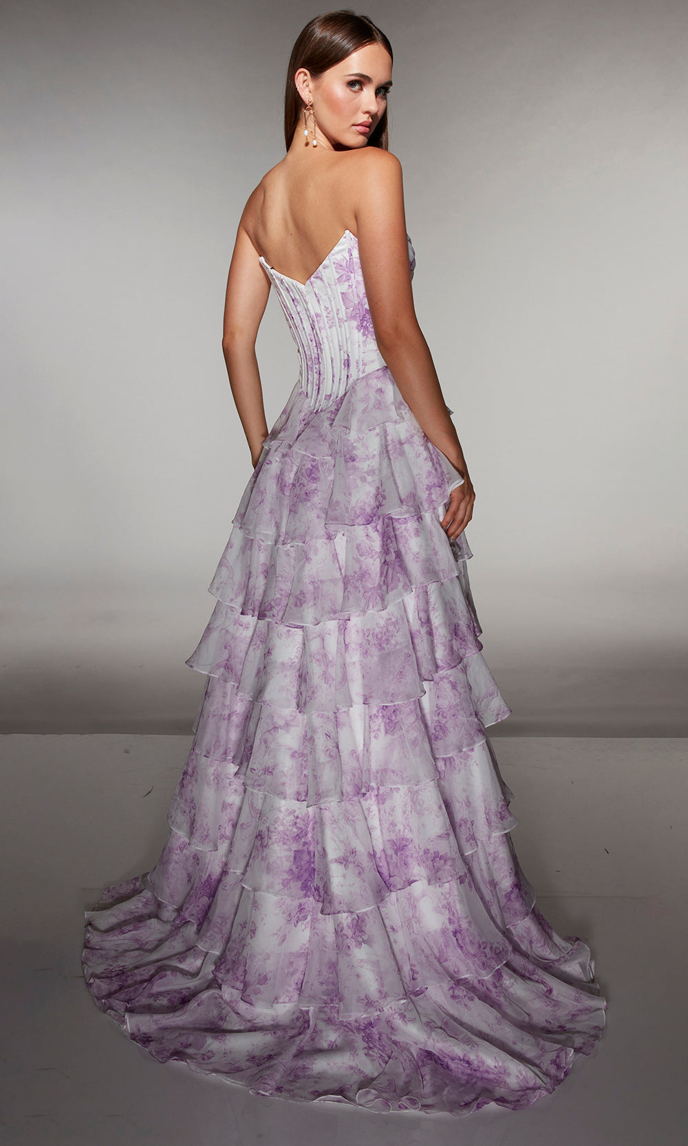 Alyce Paris 62192 - Strapless Corset Gown with Ruffle Skirt - detail view