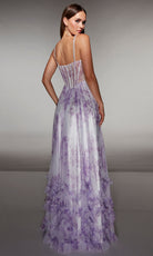 Alyce Paris 62202 - Floral Corset Gown with Ruffle Hem - back view
