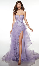 Alyce Paris 62206 - Strapless Applique Gown with Overskirt - view 4