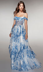 Alyce Paris 62212 - Floral Ruffle Ball Gown - back view
