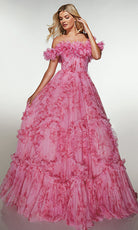 Alyce Paris 62216 - Off Shoulder Ruffled Tulle Ball Gown - designer prom dress at Silhouette Dresses