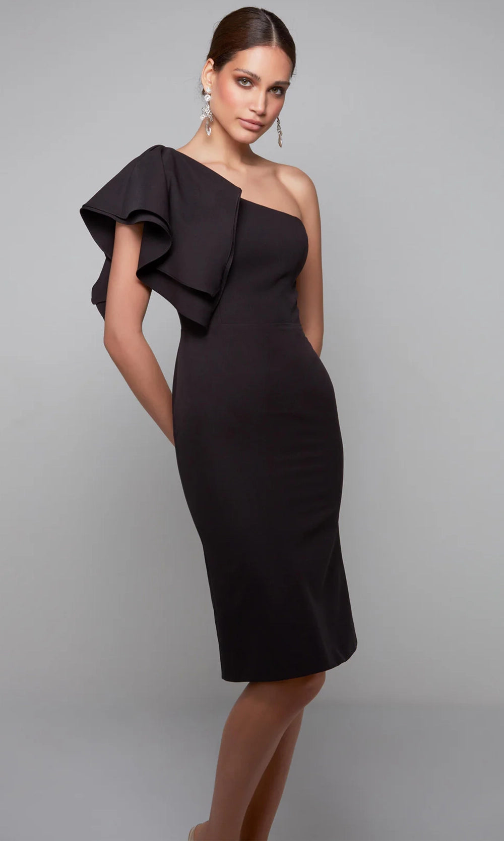 Alyce Paris 70005 - One Shoulder Knee Length Dress - view 12