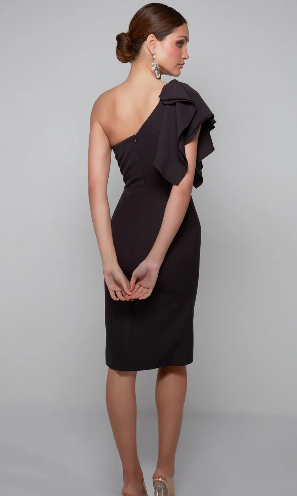 Alyce Paris 70005 - One Shoulder Knee Length Dress - back view