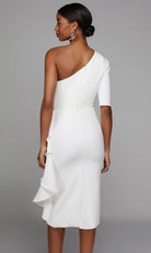 Alyce Paris 70006 - One Shoulder Ruffle Knee-Length Dress - view 5