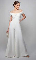 Alyce Paris 70013 - Off Shoulder Twist Front Formal Jumpsuit - designer formal jumpsuit at Silhouette Dresses