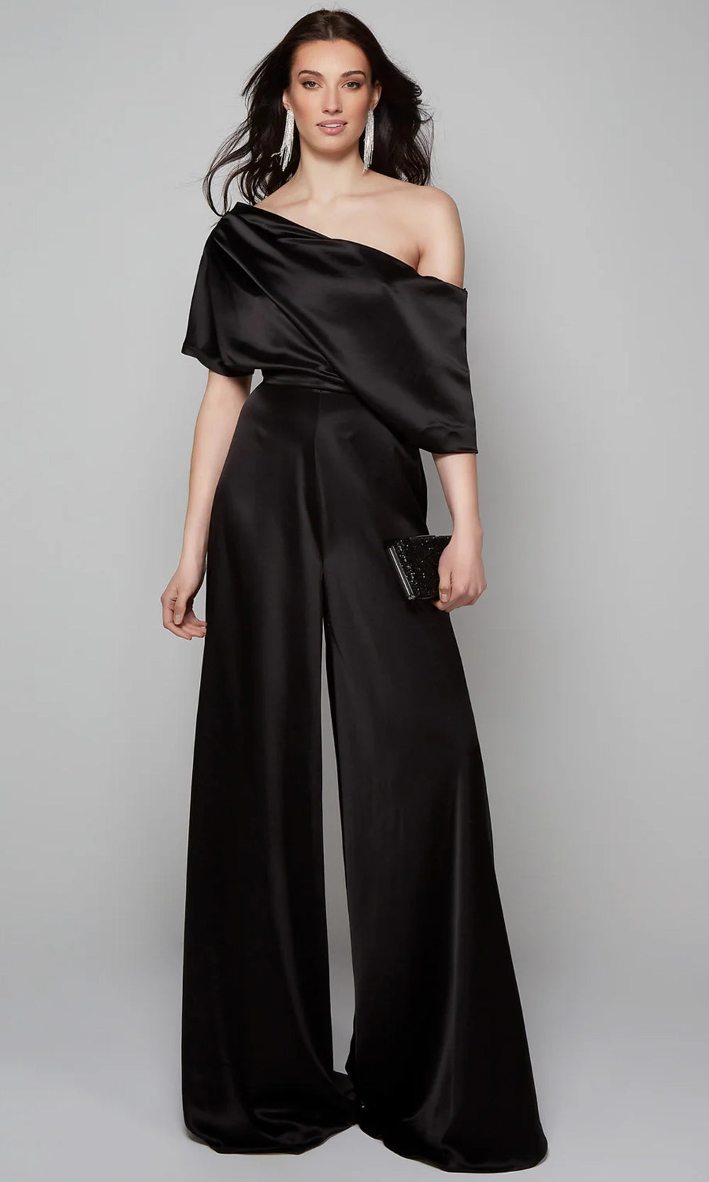 Alyce Paris 70019 - Draped Asymmetrical Evening Jumpsuit - designer evening gown at Silhouette Dresses