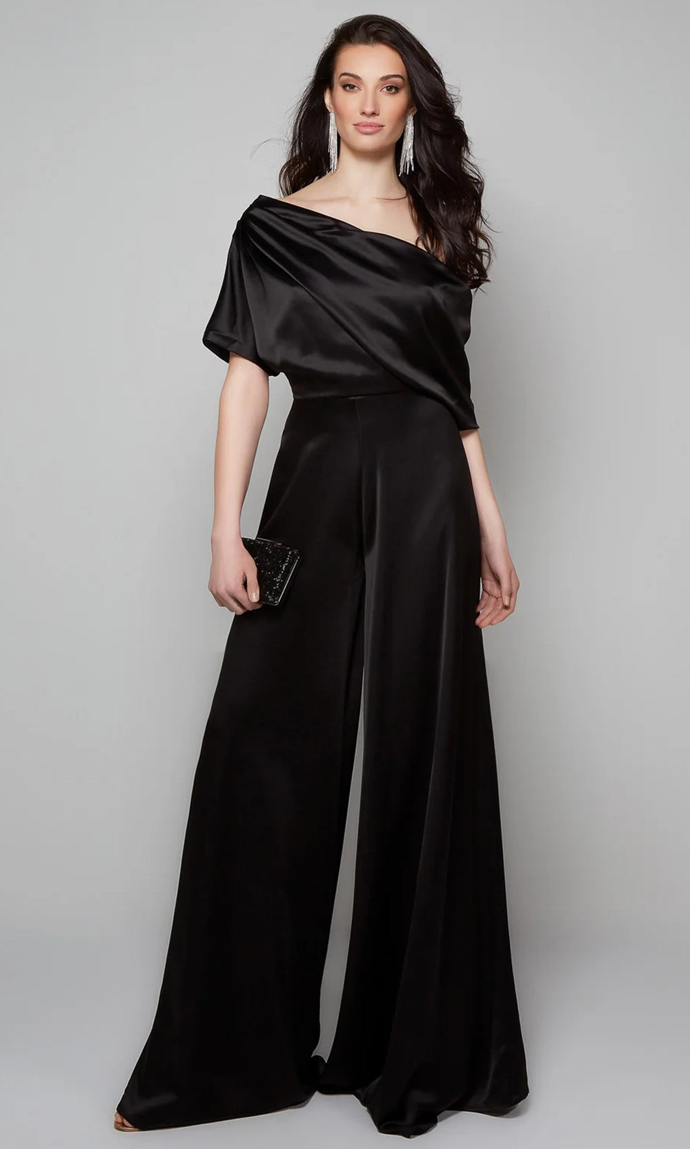 Alyce Paris 70019 - Draped Asymmetrical Evening Jumpsuit - back view