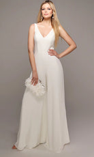 Alyce Paris 70021 - Sleeveless V-Neck Wide-Leg Jumpsuit - view 4