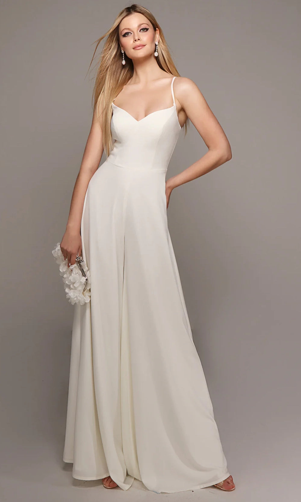 Alyce Paris 70022 - Spaghetti Strap Soft Flowing Jumpsuit - back view