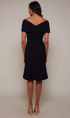 Alyce Paris 70023 - Draped Surplice Off Shoulder Dress - detail view