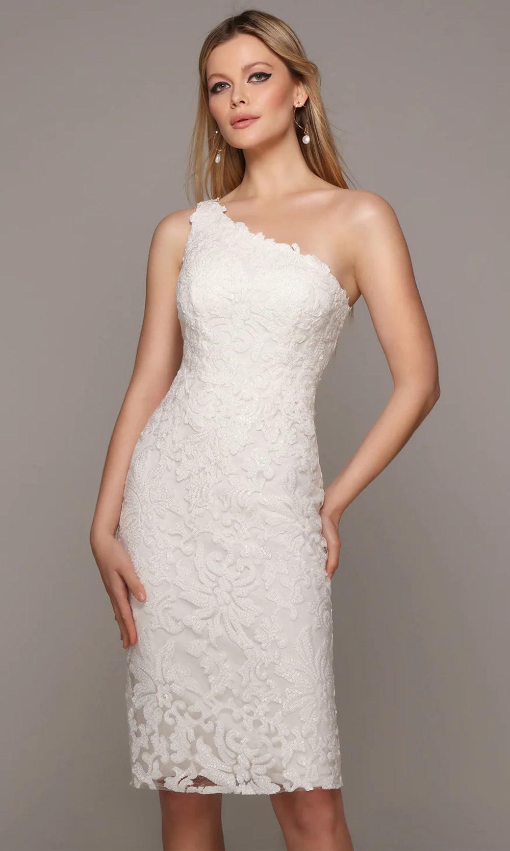 Alyce Paris 70029 - One Shoulder Sequin Lace Dress - view 5