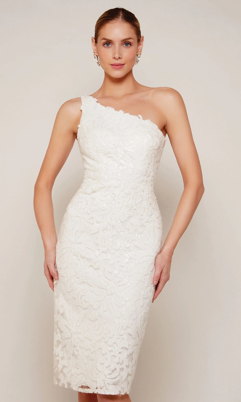 Alyce Paris 70029 - One Shoulder Sequin Lace Dress - back view